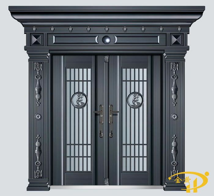 锌合金对开玻璃拼接门