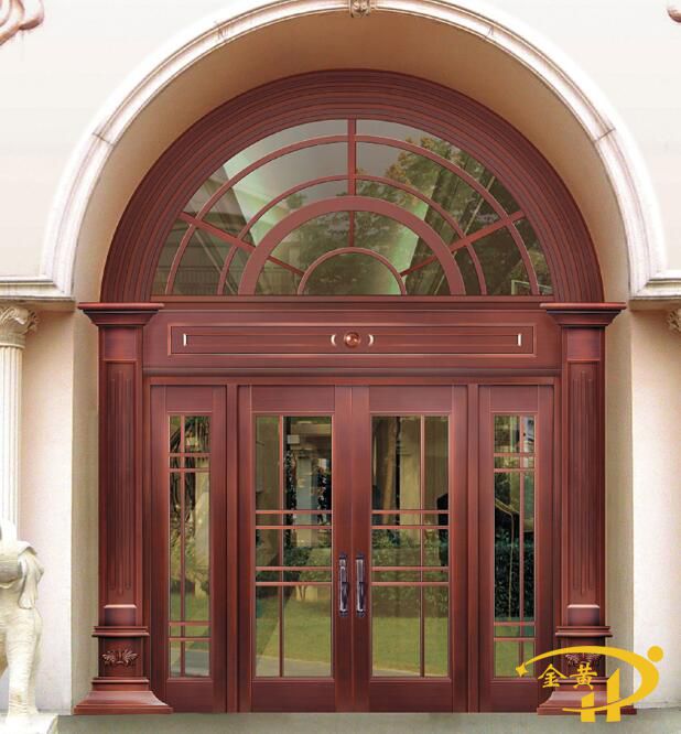 玻璃圆弧铜门