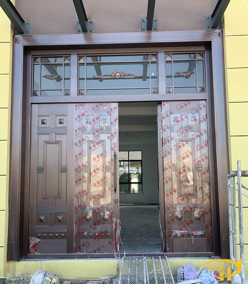 永康铜门厂家象珠镇杏里村铜门安装现场