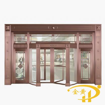 三翼玻璃旋转铜门