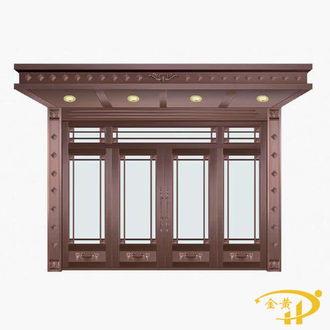 带雨棚玻璃铜门